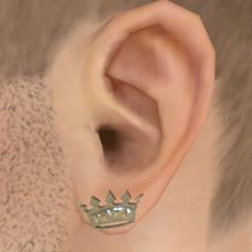 Silver Crown Earrings - Male