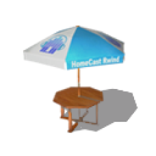 HomeCast Rewind beach table with umbrella