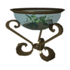 Animated Gold Aquarium Nightstand