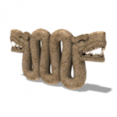 Twin-Headed Aztex Serpent Statue - Stone