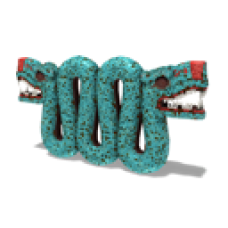 Twin-Headed Aztex Serpent Statue - Turquoise