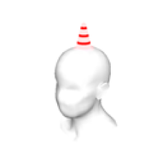 Shining Single Oni Horn (Short, Red, Men)