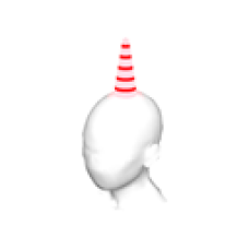 Shining Single Oni Horn (Long, Red, Women)