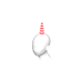 Shining Single Oni Horn (Long, Red, Women)