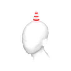 Shining Single Oni Horn (Short, Red, Women)