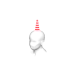Shining Single Oni Horn (Long, Red, Men)