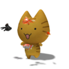Cat Chasing Goldfish Doll